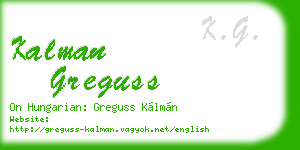 kalman greguss business card